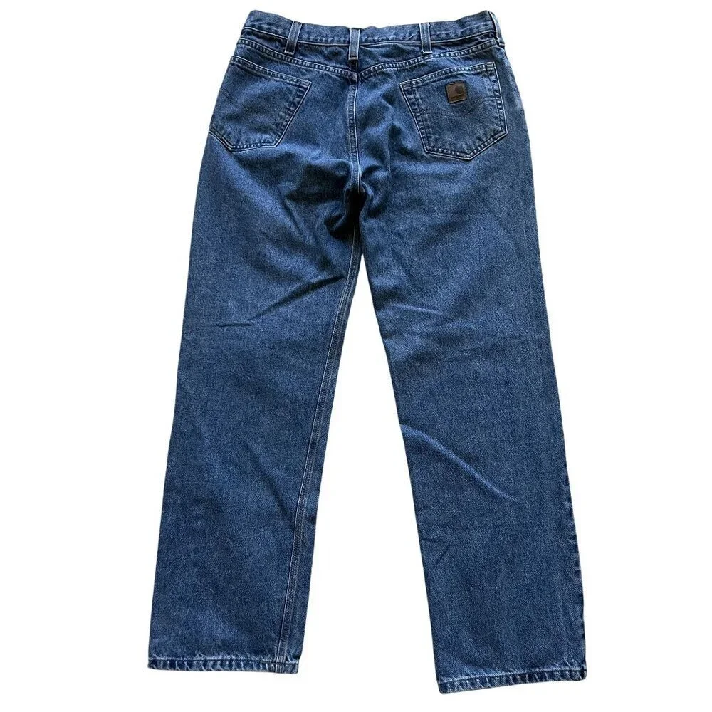 Carhartt Mens 36x32 Relaxed Fit Blue Denim Jeans Casual Normcore Capsule Pants